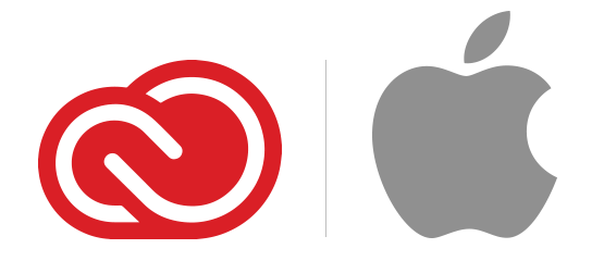 Adobe CC logo, Apple logo